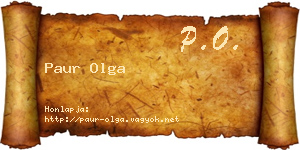 Paur Olga névjegykártya
